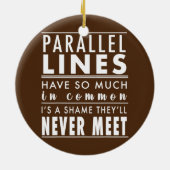 数学おもしろいユーモア上平行線ジョーク数学 セラミックオーナメント (裏面)
