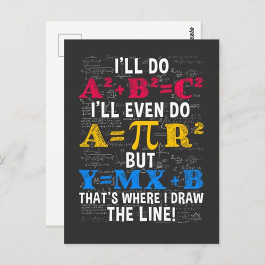 数学おもしろい先生ユーモア代数数学ジョーク ポストカード (正面/裏面)