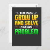 数学おもしろい先生宿題の数学の問題 ポストカード (正面/裏面)