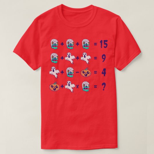 数学おもしろい先生操作の質問ハロウィーンC Tシャツ (デザイン正面)