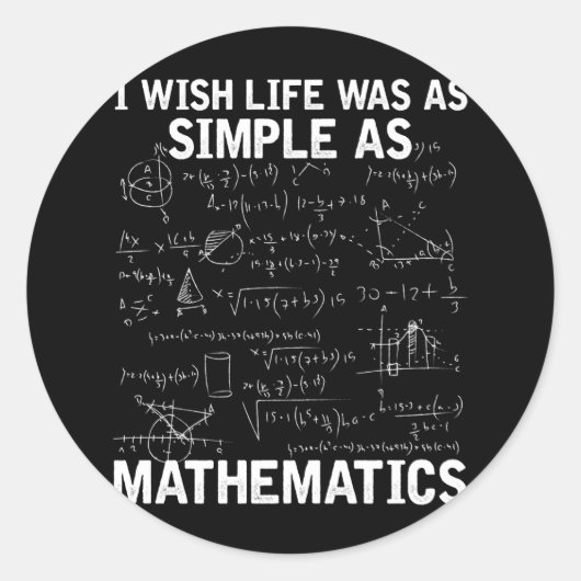 数学おもしろい先生数学おたく ラウンドシール (正面)