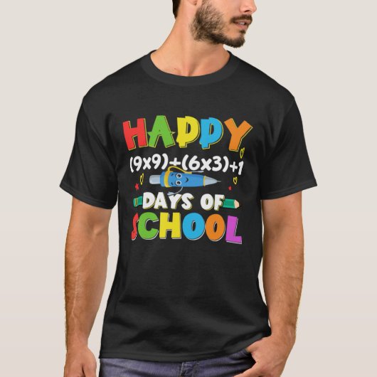 数学おもしろい先生100日目の数式プルオーバー Tシャツ (正面)