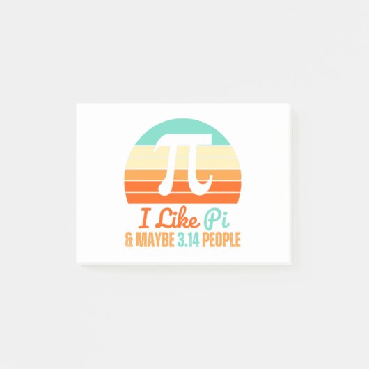 数学おもしろい先生3月14日Pi Day Merch I Like ポストイット (正面)