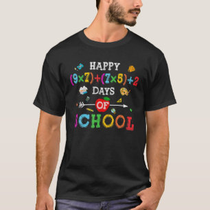数学おもしろい式ハッピー100日の学校のティーシュ Tシャツ