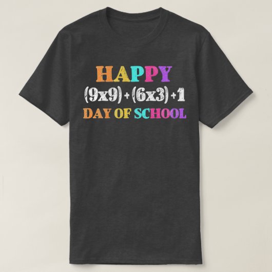 数学おもしろい式100日の学校先生少年 Tシャツ (デザイン正面)