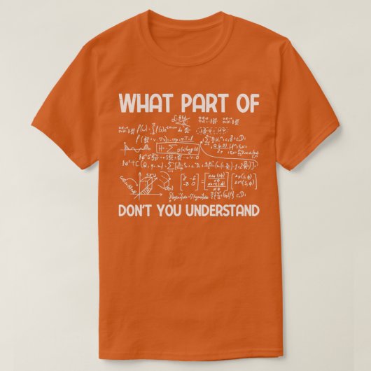 数学おもしろい方程式あなたが理解していない部分 Tシャツ (デザイン正面)