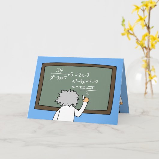 数学おもしろい誕生日カード数学をテーマにした漫画 カード (黄色い花)