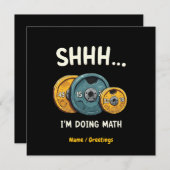 数学おもしろい重量挙げトレーニング訓練を行う 招待状 (正面/裏面)