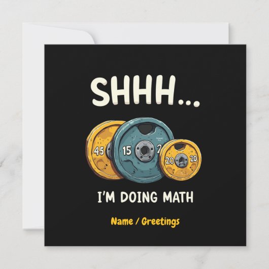 数学おもしろい重量挙げトレーニング訓練を行う 招待状 (正面)