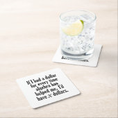 数学おもしろい/代数引用文- xドルもらう スクエアペーパーコースター (インサイチュ)