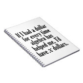 数学おもしろい/代数引用文- xドルもらう ノートブック (右側)