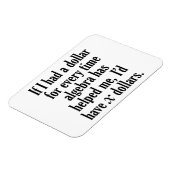 数学おもしろい/代数引用文- xドルもらう マグネット (左側)