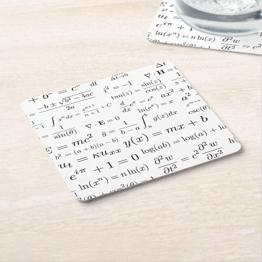 数学および科学のコースターの同等化 スクエアペーパーコースター (アングル)