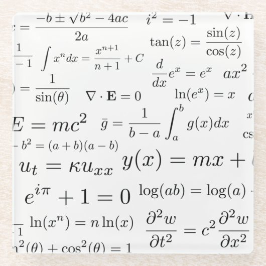 数学および科学ガラスのコースターの同等化 ガラスコースター (正面)