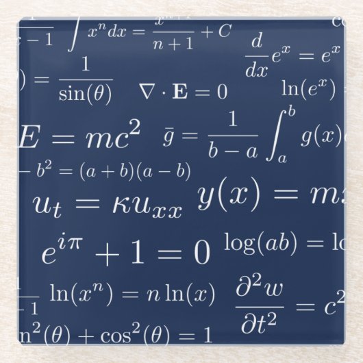 数学および科学ガラスのコースターの同等化 ガラスコースター (正面)