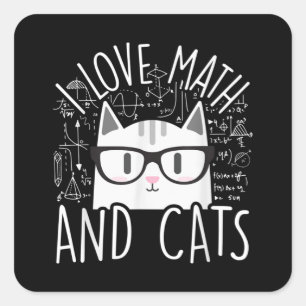 数学が大好きで、猫が可愛い子ネコ スクエアシール