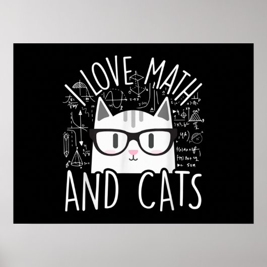 数学が大好きで、猫が可愛い子ネコ ポスター (正面)