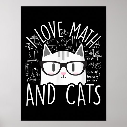 数学が大好きで、猫が可愛い子ネコ ポスター (正面)