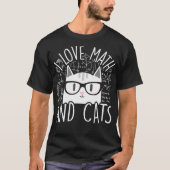 数学が大好きで、猫が可愛い猫ネコ猫好き Tシャツ (正面)