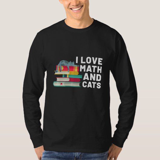 数学が大好きで、猫と数学の先生 Tシャツ (正面)