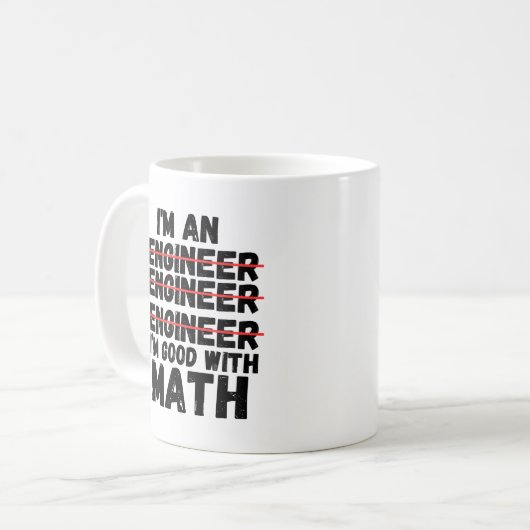 数学が得意なエンジニアだ コーヒーマグカップ (正面左)