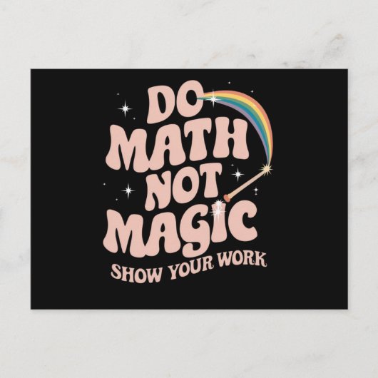 数学しようぜ、魔法じゃなく Funny Math Teacher ポストカード (正面)