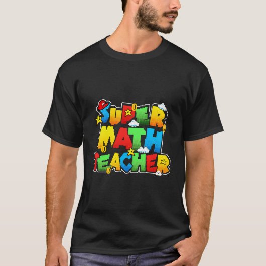 数学すごい先生おもしろい新学期ギフト Tシャツ (正面)