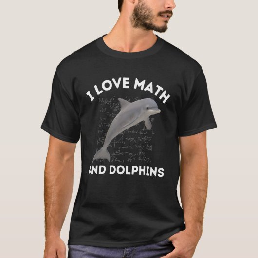 数学とイルカが大好きイルカ愛代数学 Tシャツ (正面)