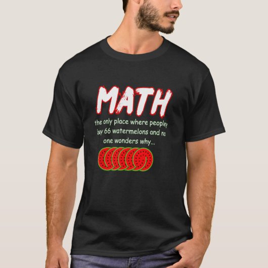 数学とスイカ数学の計算数 Tシャツ (正面)