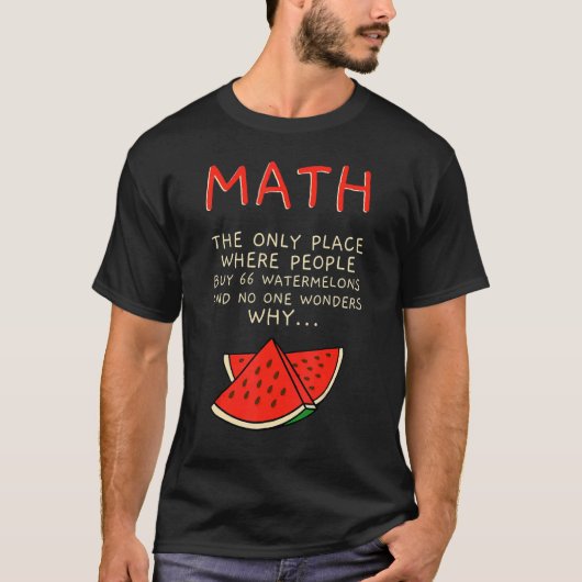 数学とスイカ数学の計算数 Tシャツ (正面)