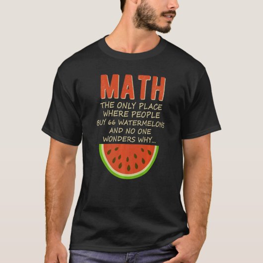 数学とスイカ数学の計算数 Tシャツ (正面)