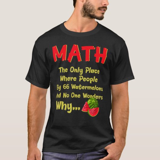 数学とスイカ数学の計算数 Tシャツ (正面)