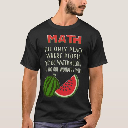 数学とスイカ数学の計算数 Tシャツ (正面)