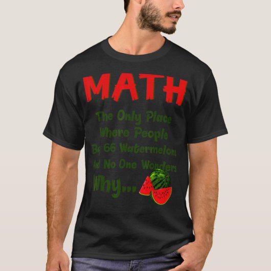数学とスイカ数学の計算数 Tシャツ (正面)