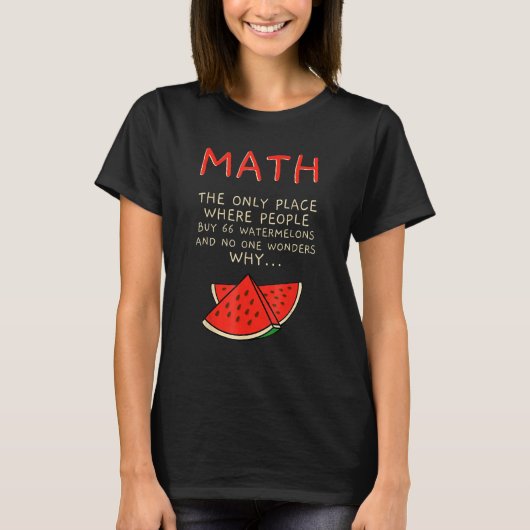 数学とスイカ数学の計算数 Tシャツ (正面)