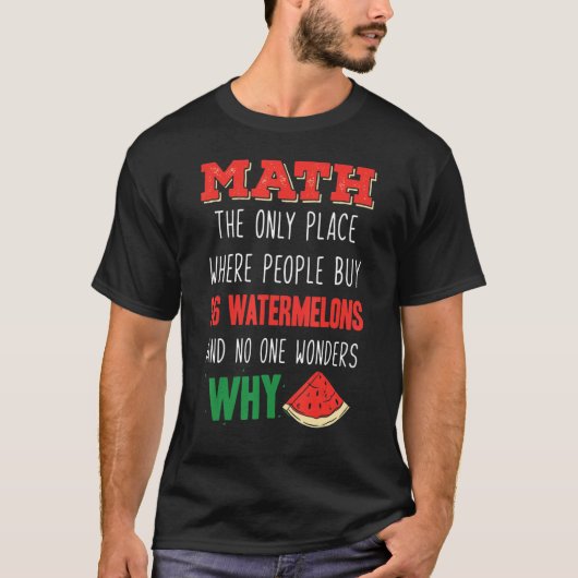 数学とスイカ数学の計算数 Tシャツ (正面)