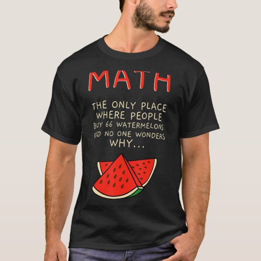 数学とスイカ数学の計算数 Tシャツ (正面)