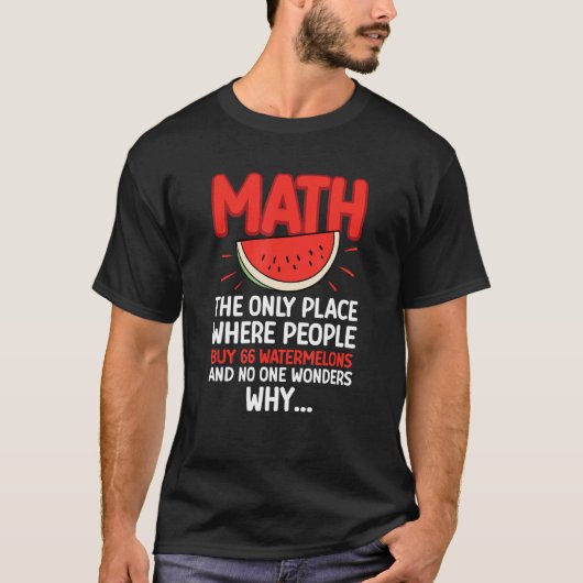 数学とスイカ数学の計算数 Tシャツ (正面)