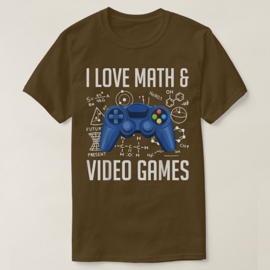 数学とビデオゲームが大好き数学とビデオゲーム Tシャツ (デザイン正面)