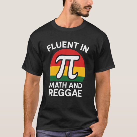 数学とレゲエに堪能 面白いパイ 3.14 数学者 Tシャツ (正面)