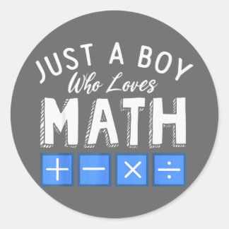 数学と代数が大好きな少年 楽しい数学 ラウンドシール