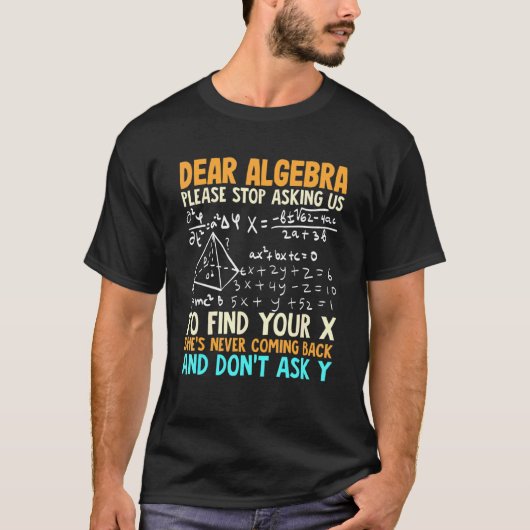 数学と代数と数学ユーモア Tシャツ (正面)