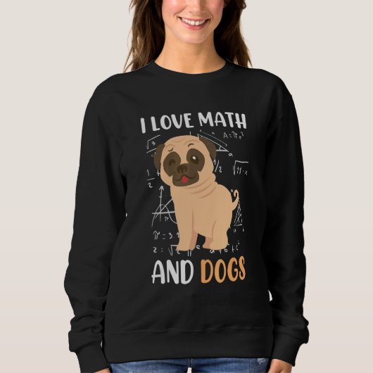 数学と犬のモップ数学者が好きです 数学のお茶 スウェットシャツ (正面)