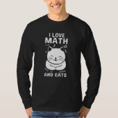 数学と猫が大好き学校の先生猫好き Tシャツ (正面)