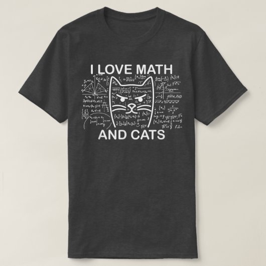 数学と猫が大好き数学の学生専攻の会 Tシャツ (デザイン正面)