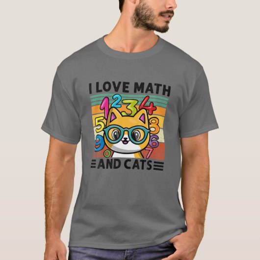 数学と猫が大好き数学の猫の公式Numbe Tシャツ (正面)