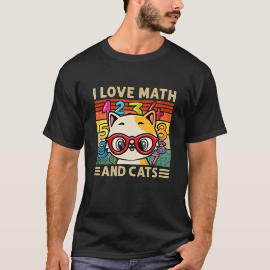 数学と猫が大好き数学の猫の公式Numbe Tシャツ (正面)
