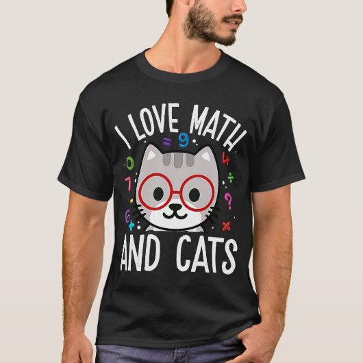 数学と猫が大好き数学子猫Kitten Graphic Tシャツ (正面)
