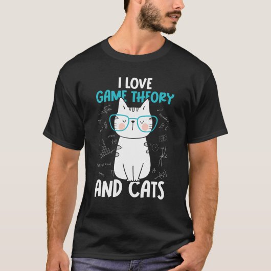 数学と猫が大好き ゲーム理論1 Tシャツ (正面)