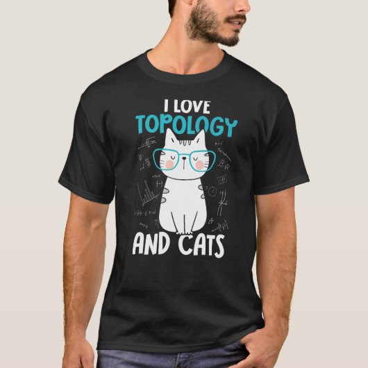 数学と猫が大好き トポロジー 1 Tシャツ (正面)